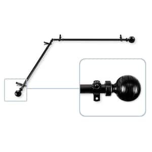 Arman 28 in. - 48 in. Single Curtain Rod in Black with Finial