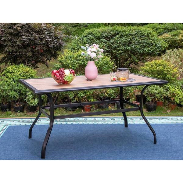 rectangle iron patio table