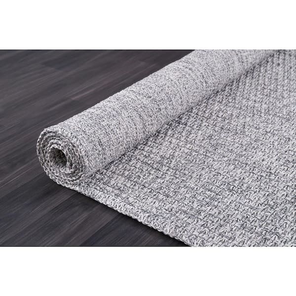 Beverly Rug Grey 6 ft. x 9 ft. Wooly Easy Jute Washable Indoor