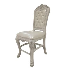Dresden PU & Bone White Finish Leather Side Chair Set of 2 with No Additional Features