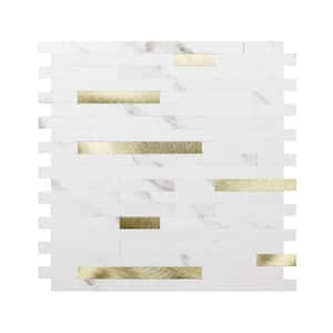 White Vinyl 11.7 W x11.5 L in. x 0.12 H Peel and Stick Backsplash Tile  10-Pieces Pack (9.3 sq. ft./Case)