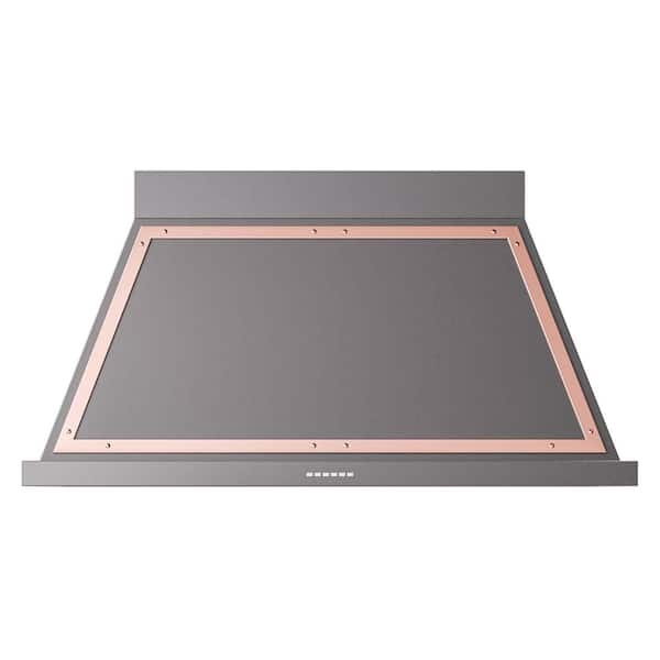 Nostalgie II Series Noblesse 48 in. Ducted Wall Mount Range Hood in Graphite Matte with Copper Trim and 600 CFM Airflow