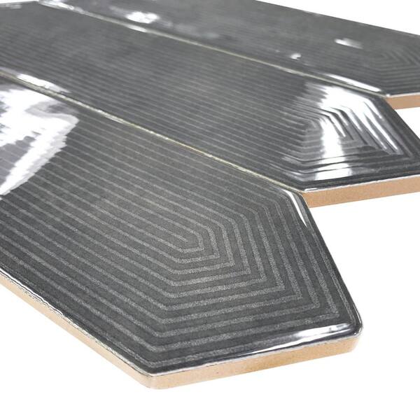 Divine Gunmetal Hexagon 9.5 in. x 15.5 in. Glazed Ceramic Mosaic Tile (1.02 sq. ft. / Sheet) Divine Gunmetal Hexagon 9.5 in. x 15.5 in. Glazed Ceramic Mosaic Tile (1.02 sq. ft. / Sheet)
