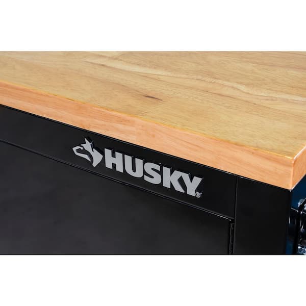 Husky 84 in. W x 18 in. D 9-Drawer Mobile Workbench with Husky 84 in. W x 18 in. D 9-Drawer Mobile Workbench with