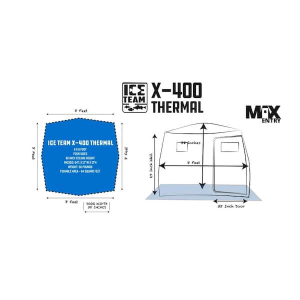Clam X-400 Thermal Ice Team 4-sided Hub Ice Shelter 17483 - The Home Depot