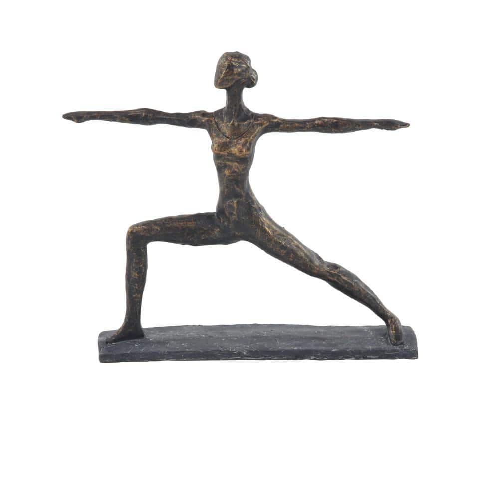 Contemporary Brass Yoga Pose Sculpture 14" x 12"