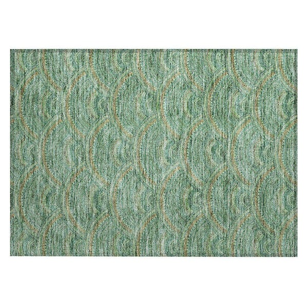 Chantille Machine Washable Indoor/Outdoor Abstract ACN984 Sage 1 ft. 8 in. x 2 ft. 6 in. Area Rug