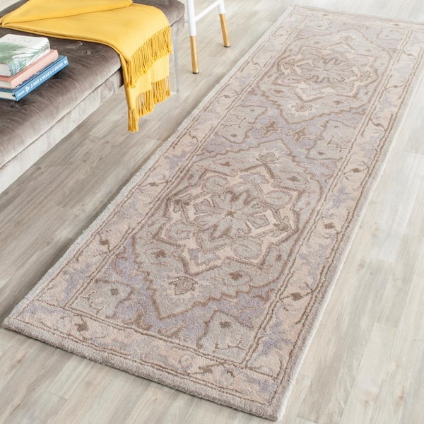 Heritage Beige/Gray 2 ft. x 10 ft. Border Runner Rug