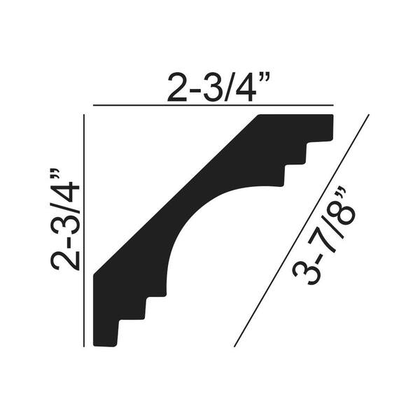 American Pro Decor 2-3/4 in. x 2-3/4 in. x 94-1/2 in. Plain Polyurethane Crown Moulding Pro Pack 39 LF (5-Pack)