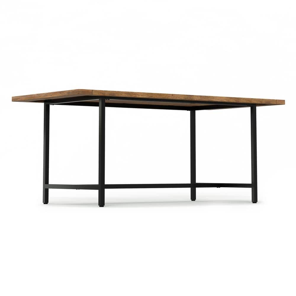 Campbell 72" Burnt Wax Mango Wood Industrial Dining Table