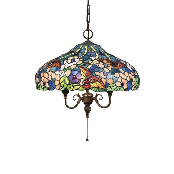 Home Decorators Collection Oyster Bay 14 in. Multi Butterflies Pendant Fixture