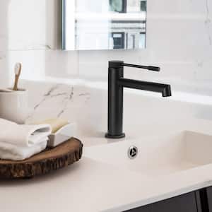 Single-Handle Single-Hole Bathroom Faucet in Matte Black