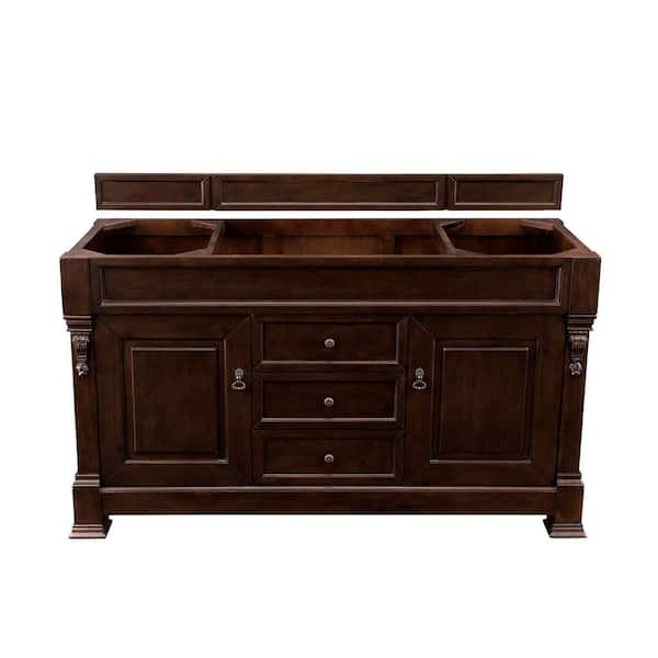 James Martin Vanities Brookfield 59.5 in. W x 22.8 in. D x 33.5 in. H Bathroom Single Vanity Cabinet Without Top in Burnished Mahogany