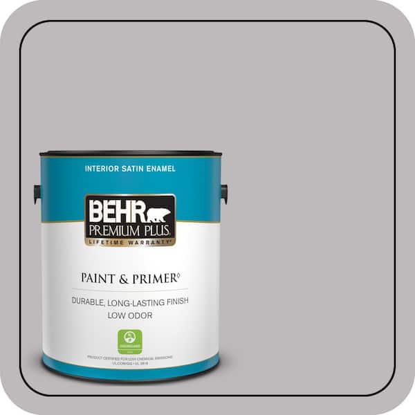 BEHR PREMIUM PLUS 1 gal. #PPU16-10 French Lilac Satin Enamel Low Odor Interior Paint & Primer