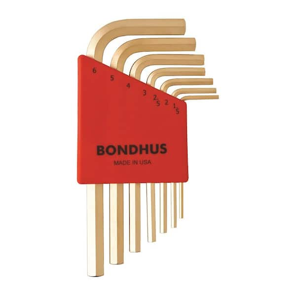 Bondhus Metric Hex End Short Arm L-Wrench Set with GoldGuard Finish (7-Piece)