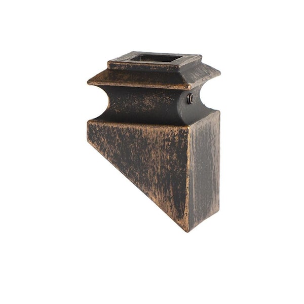 HOUSE OF FORGINGS Oil Rubbed Bronze 34.3.2 Angled Base Shoes for 3/4 in. Square Mega 1.9 in. x 2.9 in. Iron Balusters for Stair Remodel