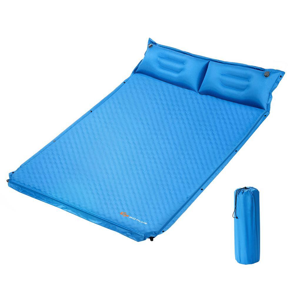 PACOONE Camping Double Sleeping Pad,Ultralight Self Inflating Sleeping Mat For 2 Person With Pillow Built-in Foot Pump,Portable Camping Air Mat For Backpacking, Hiking, Traveling, Tent(Green