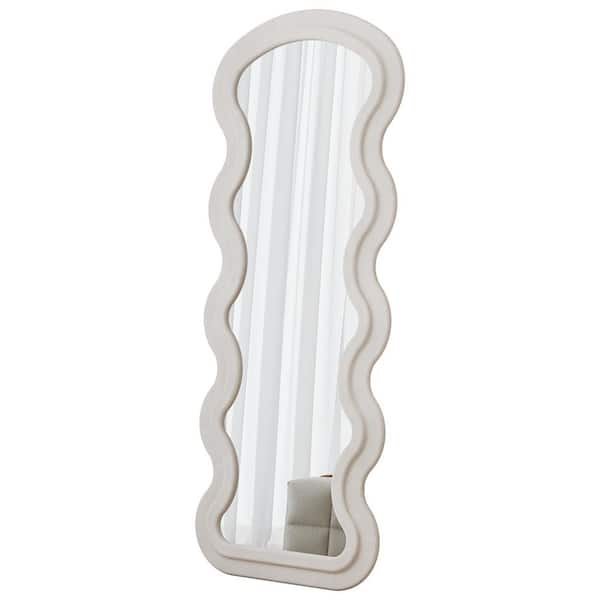 GHS.JEM Blanc SS Mirror Bottom 完成品 JUJABU White 23.6 in. W x 63 in. H Rectangle Wave Metal Full