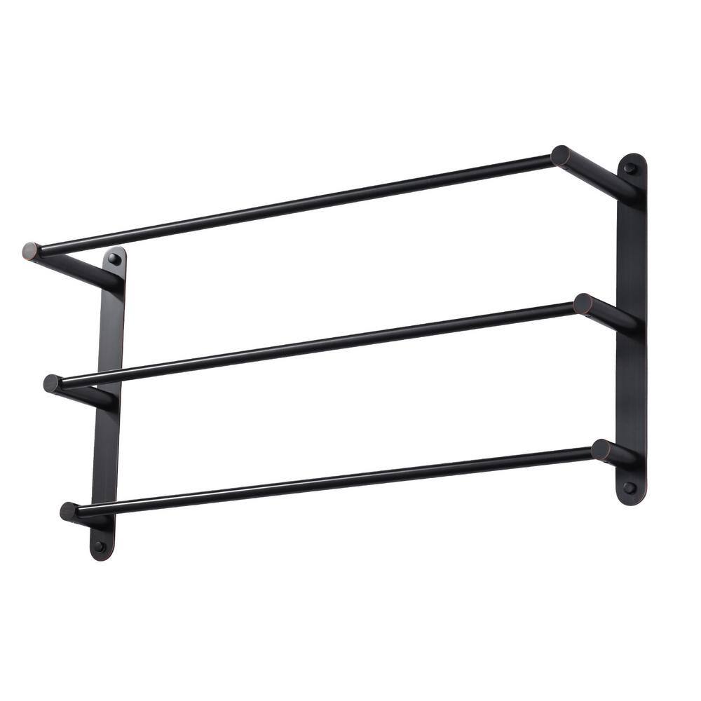 24 in. Stainless Steel Wall Mounted Towel Rack with 3-Bar Towel Holders in Oil Rubbed Bronze price history on PriceWatchPro