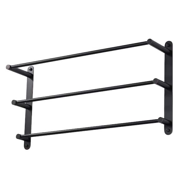 24 in. Stainless Steel Wall Mounted Towel Rack with 3-Bar Towel Holders in Oil Rubbed Bronze