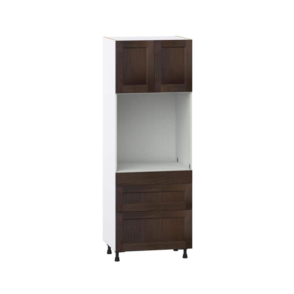 Georgetown 30 in. W x 24 in. D x 84.5 in. H Assembled Single Oven Kitchen Cabinet in Chestnut with 3-Drawers price history on PriceWatchPro