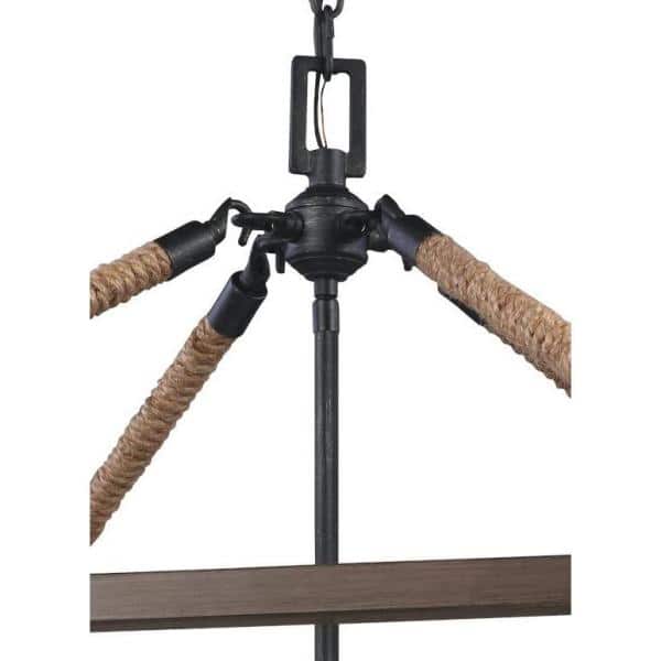 Stardust Finish 5-Light Chandelier with Creme Parchment Glass Shades