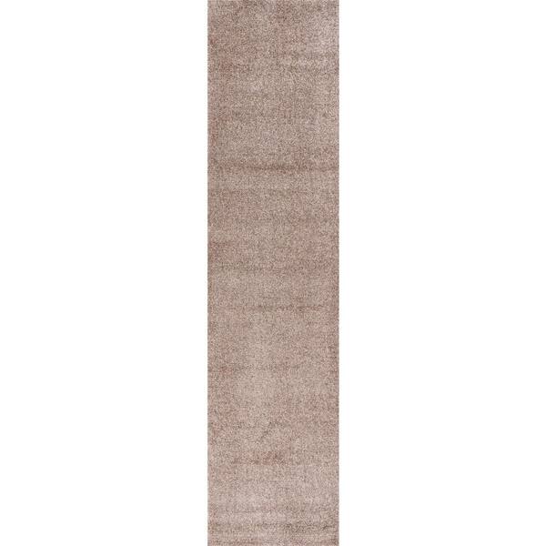 Haze Solid Low-Pile Brown 2 ft. x 10 ft. Runner Rug