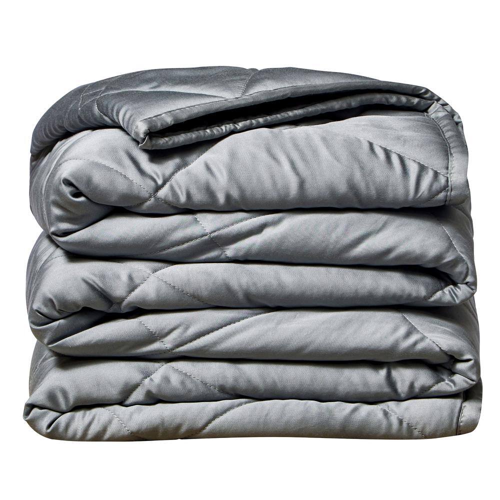 Grey 48 in. x 72 in. x 12 lbs. Weighted Throw Blanket WBBMBGR12 The