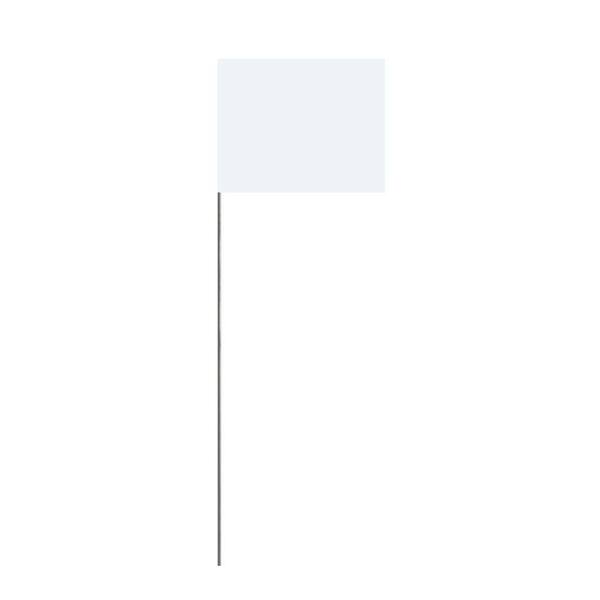 Presco 18 in. White Stake Flag (100-Pack)