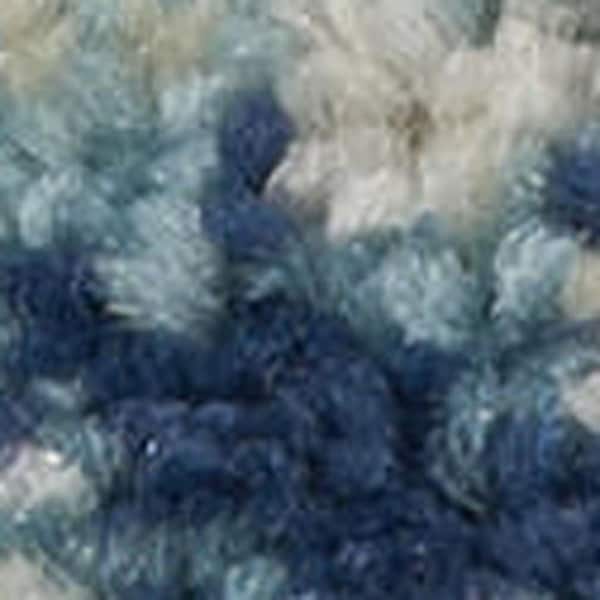 6' X 9' Ivory Navy Blue And Light Blue Floral Area Rug