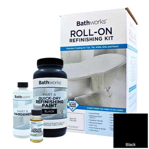 BATHWORKS 20 Oz. Premium Quick-Dry Tub and Tile Refinishing Kit Black