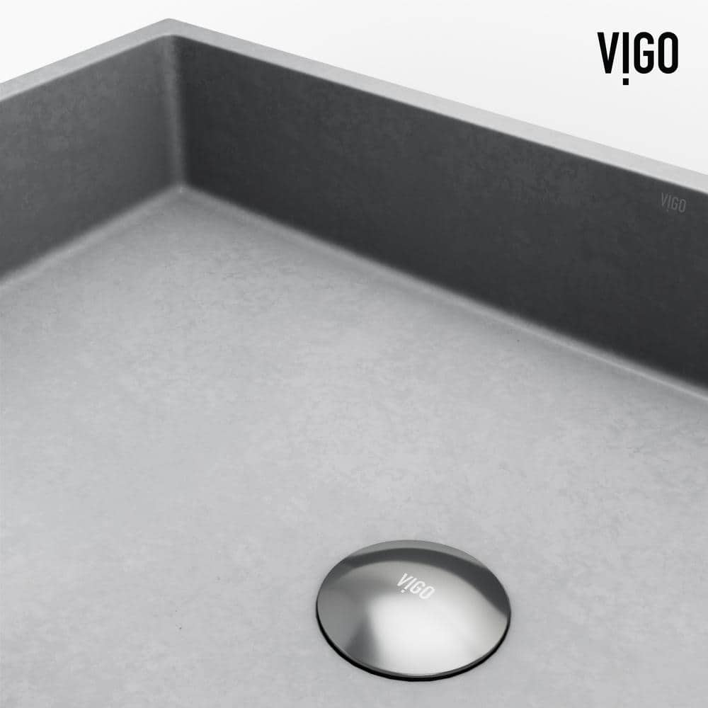 Concreto Stone 24" Gray Rectangular Vessel Bathroom Sink
