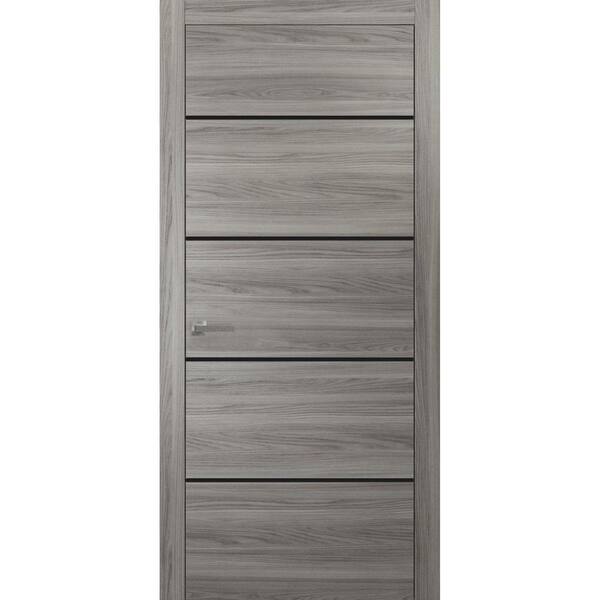 15 28 in. x 84 in. Right-Hand/Inswing Solid Ginger Ash Wood Single Prehung Interior Door with Hardware