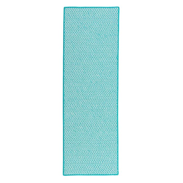 Home Decorators Collection Sadie Turquoise 2 ft. x 10 ft. Indoor/Outdoor Patio Braided Runner Rug