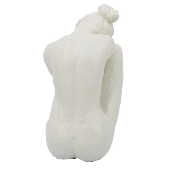 A & B Home White 10.7 in. x 8.7 in. Stone Figurine B5506 - The