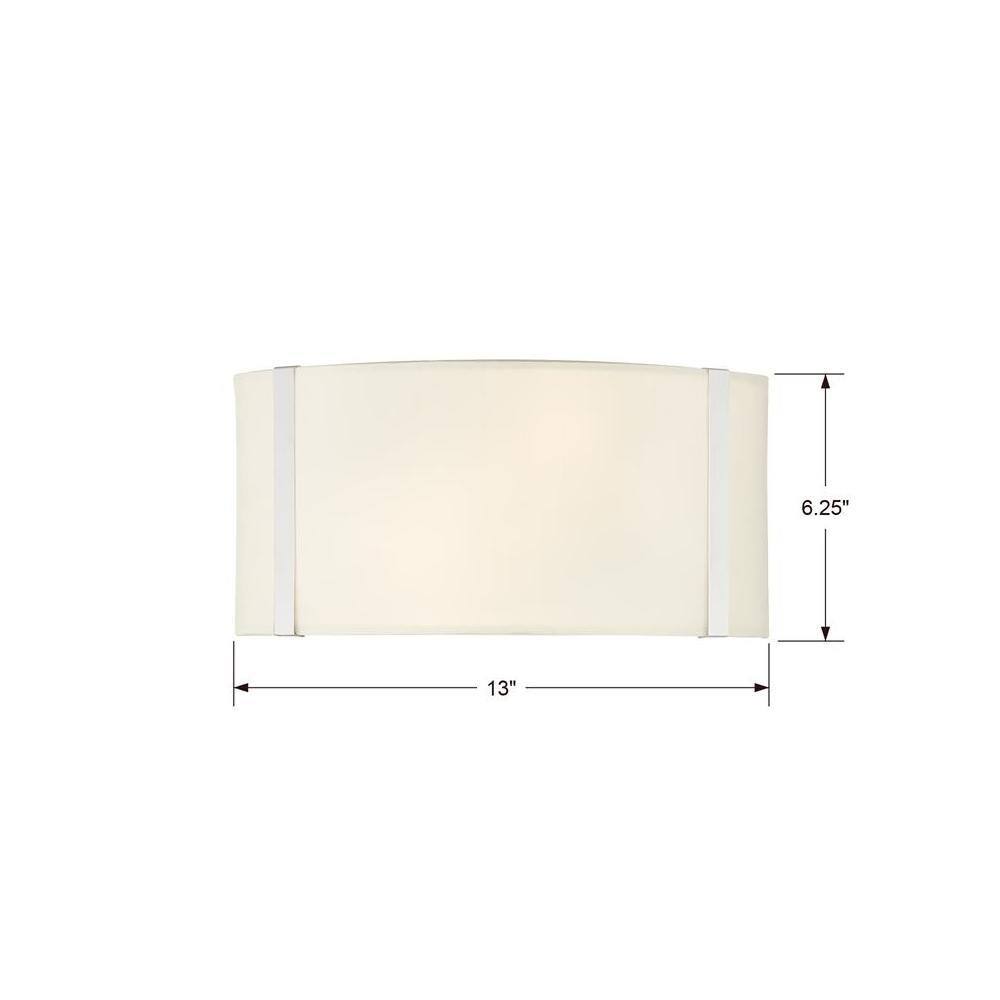 Fulton Polished Nickel Dual Silk Shade Dimmable Wall Sconce