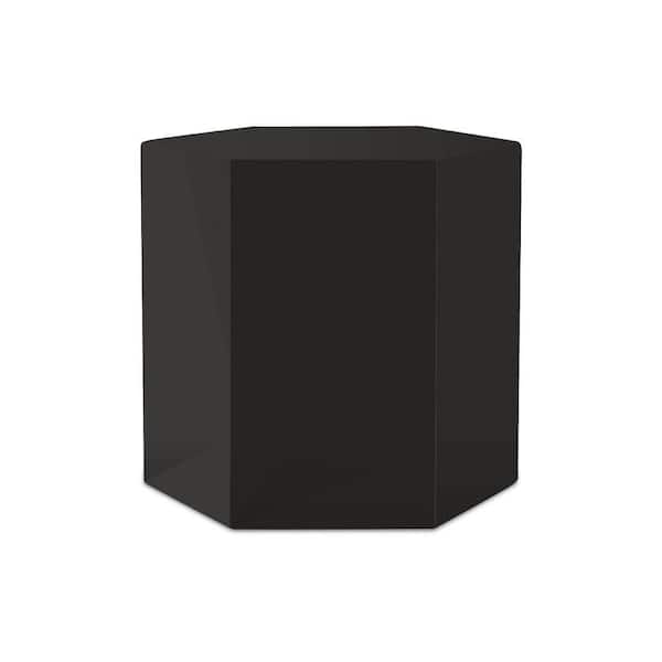 Benjara 12.5 in. Black Medium Modern Hexagonal Wood Top Modular Side End Table
