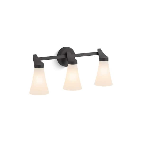 Simplice 22.625 in. 3-Light Matte Black Wall Sconce
