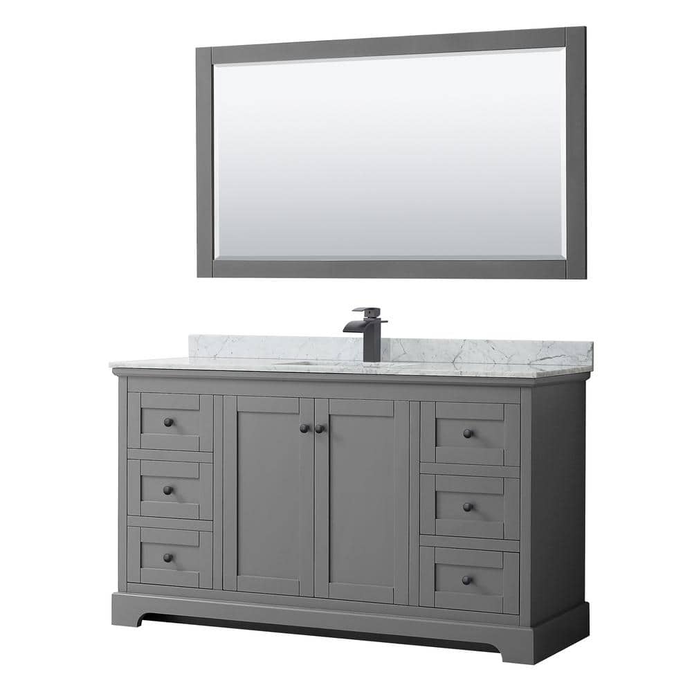 Wyndham Collection Avery 60 in. W x 22 in. D x 35 in. H Single Bath ...