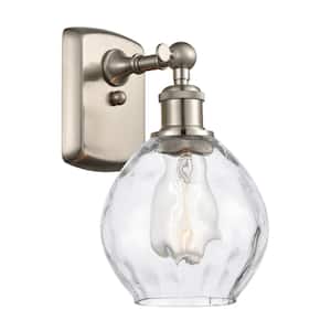 Waverly 6 in. 1-Light Brushed Satin Nickel Wall Sconce with Clear Glass Shade