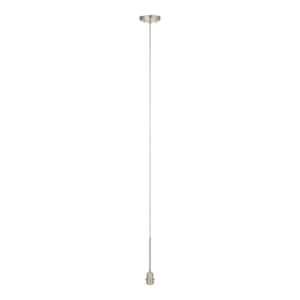 Brushed Nickel Pendant Light Kit with Partial Metal Rod