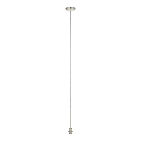 Brushed Nickel Pendant Light Kit with Partial Metal Rod