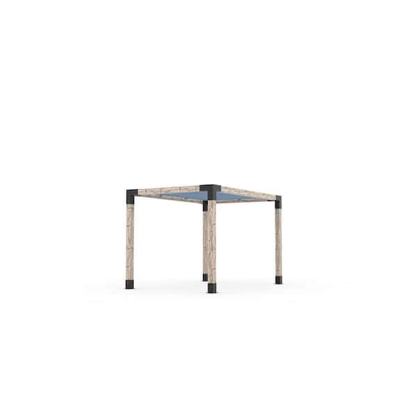 TOJA GRID 8 ft. L x 12 ft. W Pergola Kit with Denim Shade Sail, 6x6 Wood