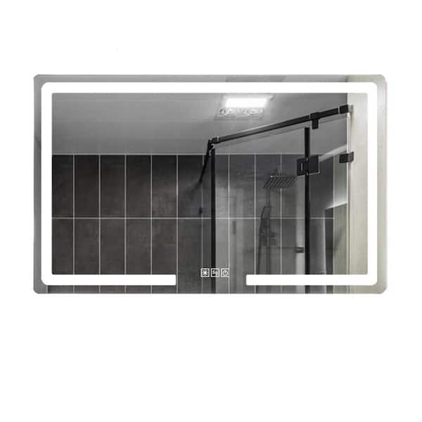 INSTER 40 in. W x 32 in. H Rounded Rectangular Frameless LED Wall Mount Bathroom Vanity Mirror (Non-Full Strip)