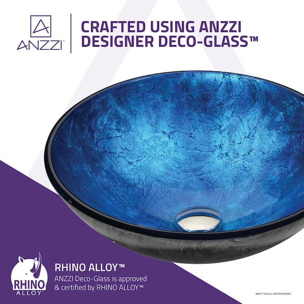Arc Series Vessel Sink in Frosted Blue