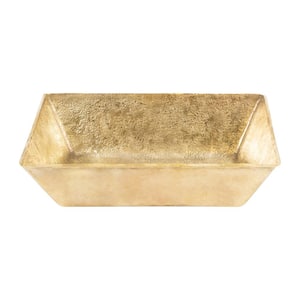 Terra Firma 15 in . Rectangle Bathroom Vessel Sink in Yellow Polished Brass