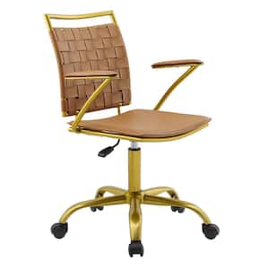 Fuse Faux Leather Office Chair in Tan