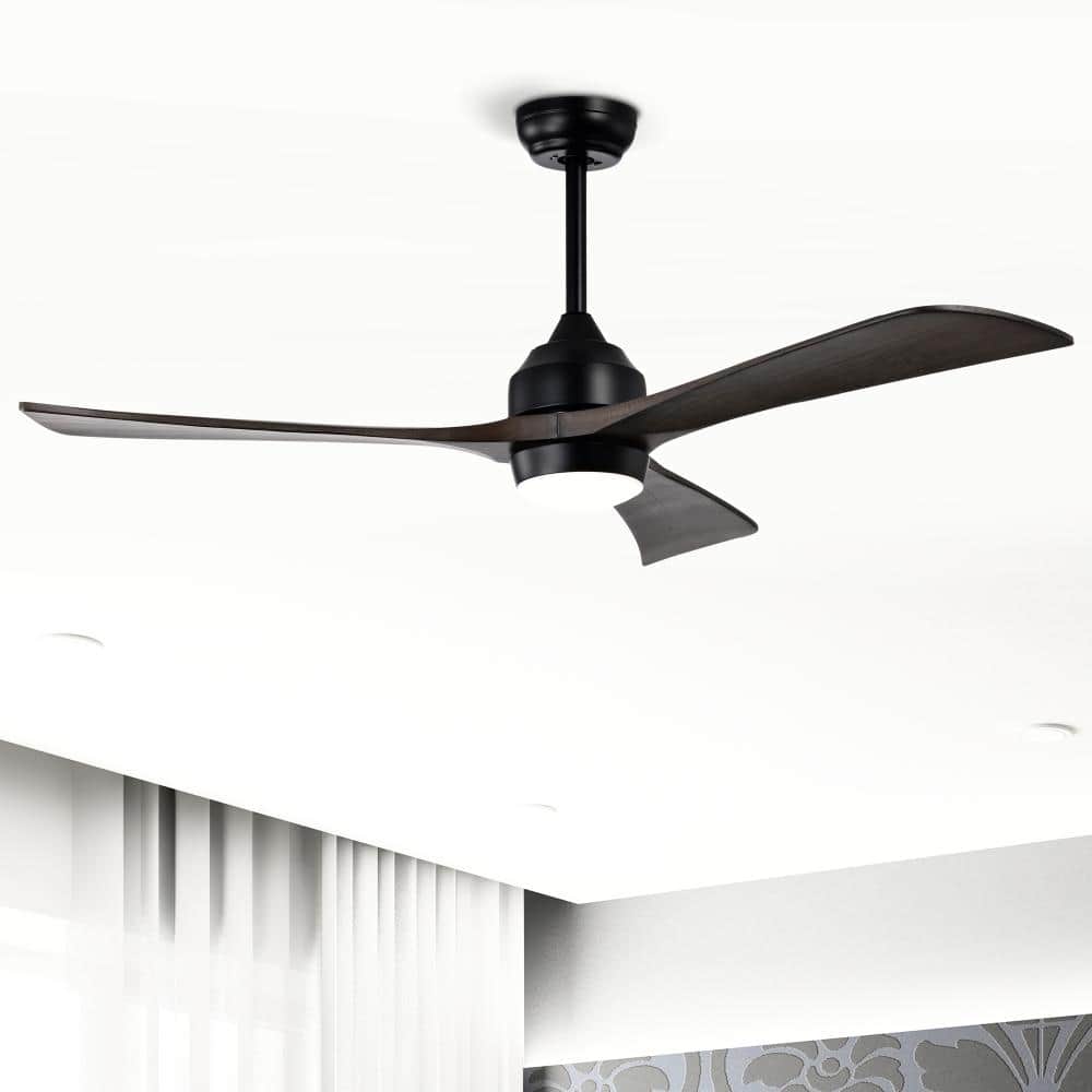 52 in. Indoor Black Ceiling Fan with LED Light, Solid Wood Blades, Remote Control price history on PriceWatchPro