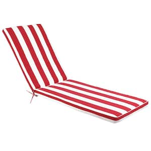 74.41 x 22.05 Replacement Outdoor Lounge Chair Cushion Patio Furniture Seat Cushion Chaise Lounge Cushion, Red white