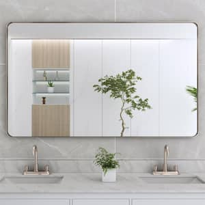 40 in. W x 24 in. H Large Rectangular Framed Wall Mounted Bathroom Vanity Mirror in Brushed Nickel